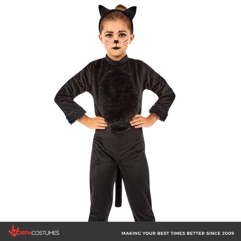fun shack Black Cat Costume for Girls, Cat Costumes for Kids, Halloween Costumes for Kids, Black Cats Girls Halloween Costume, X-Large - Image 3